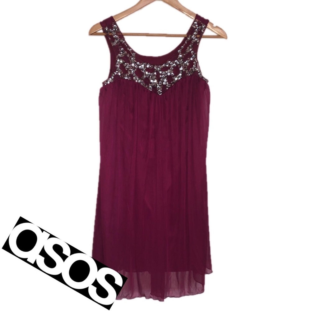 ASOS Jewel Embellished Chiffon Cocktail Dress